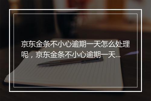 京东金条不小心逾期一天怎么处理呢，京东金条不小心逾期一天怎么处理