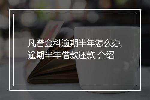 凡普金科逾期半年怎么办,逾期半年借款还款 介绍