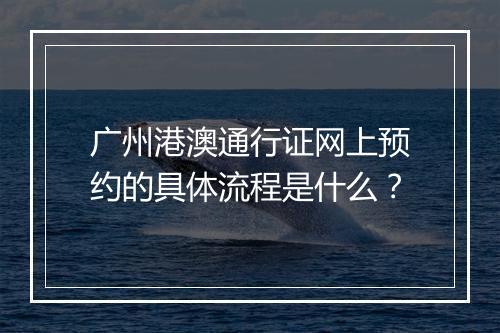 广州港澳通行证网上预约的具体流程是什么？