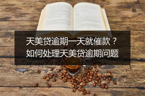 天美贷逾期一天就催款？如何处理天美贷逾期问题