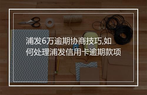 浦发6万逾期协商技巧,如何处理浦发信用卡逾期款项