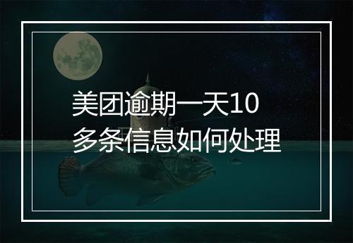 美团逾期一天10多条信息如何处理