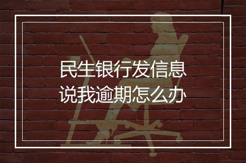 民生银行发信息说我逾期怎么办