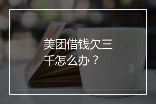 美团借钱欠三千怎么办？