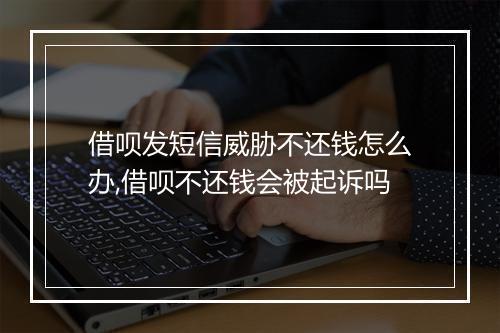 借呗发短信威胁不还钱怎么办,借呗不还钱会被起诉吗