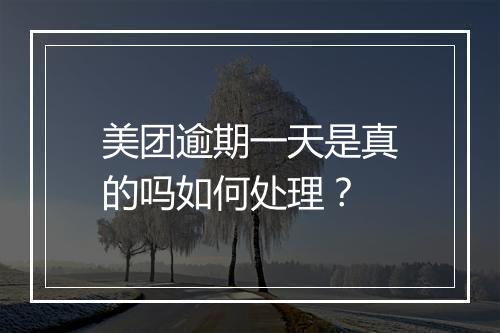 美团逾期一天是真的吗如何处理？