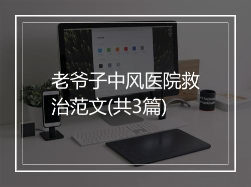 老爷子中风医院救治范文(共3篇)