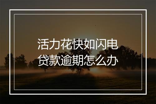 活力花快如闪电贷款逾期怎么办