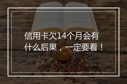 信用卡欠14个月会有什么后果，一定要看！