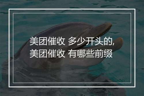 美团催收 多少开头的,美团催收 有哪些前缀