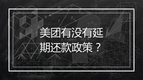 美团有没有延期还款政策？