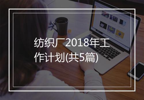 纺织厂2018年工作计划(共5篇)