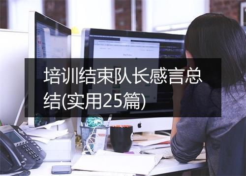 培训结束队长感言总结(实用25篇)