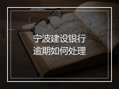 宁波建设银行逾期如何处理