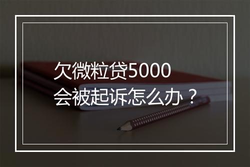 欠微粒贷5000会被起诉怎么办？