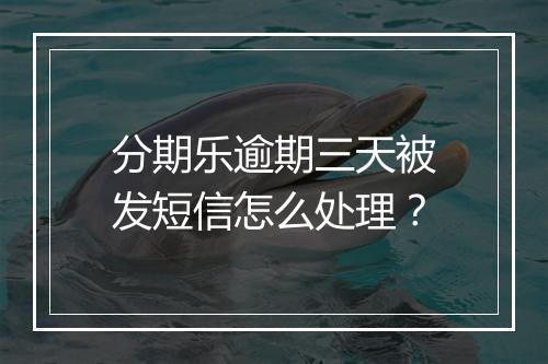 分期乐逾期三天被发短信怎么处理？
