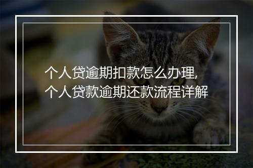 个人贷逾期扣款怎么办理,个人贷款逾期还款流程详解