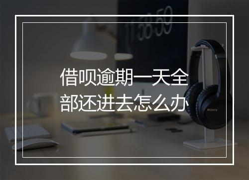 借呗逾期一天全部还进去怎么办