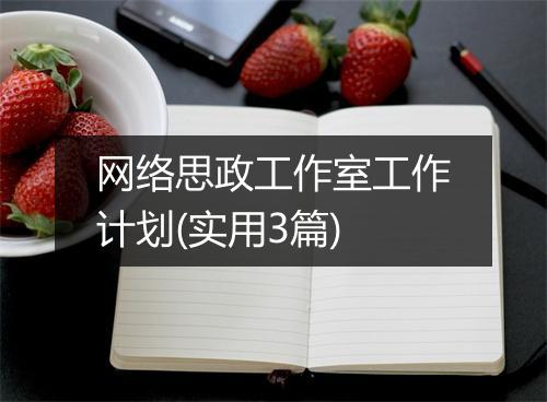 网络思政工作室工作计划(实用3篇)