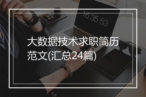 大数据技术求职简历范文(汇总24篇)