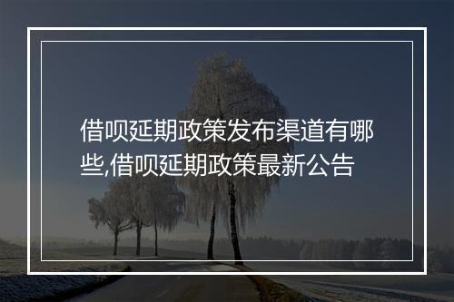 借呗延期政策发布渠道有哪些,借呗延期政策最新公告