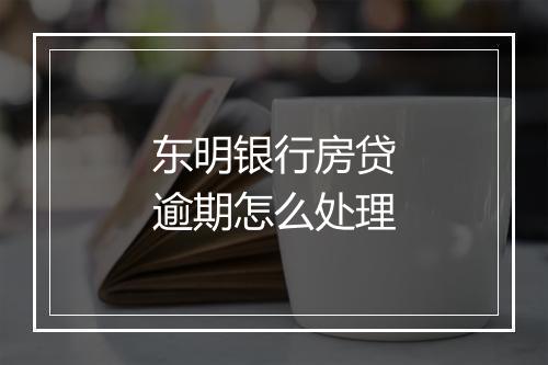 东明银行房贷逾期怎么处理