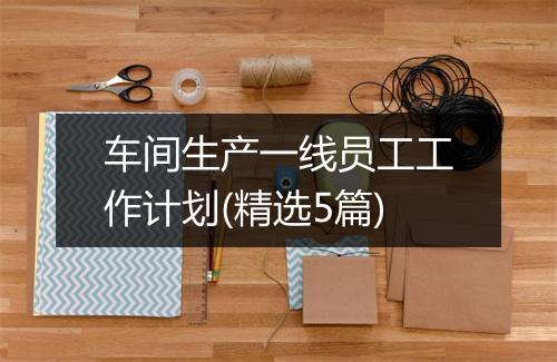 车间生产一线员工工作计划(精选5篇)