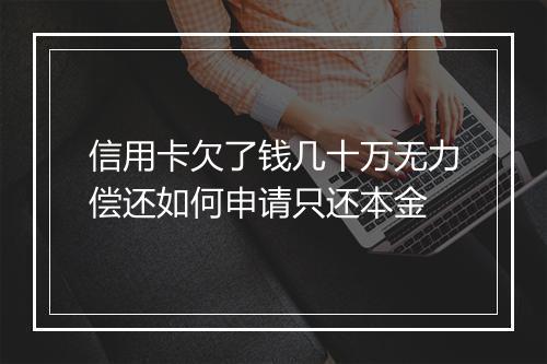 信用卡欠了钱几十万无力偿还如何申请只还本金