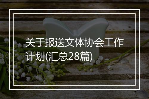 关于报送文体协会工作计划(汇总28篇)