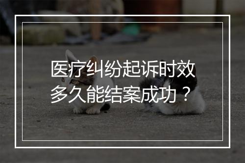 医疗纠纷起诉时效多久能结案成功？