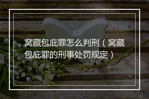 窝藏包庇罪怎么判刑（窝藏包庇罪的刑事处罚规定）