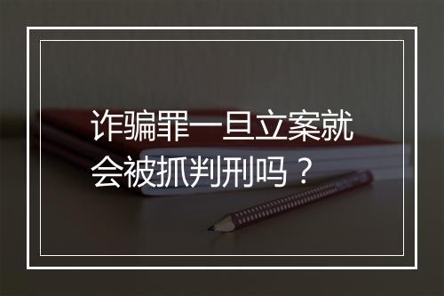 诈骗罪一旦立案就会被抓判刑吗？