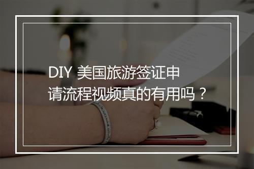 DIY 美国旅游签证申请流程视频真的有用吗？
