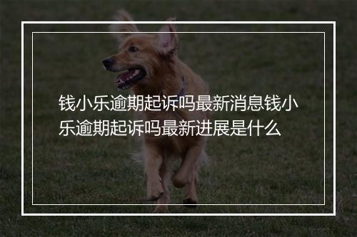 钱小乐逾期起诉吗最新消息钱小乐逾期起诉吗最新进展是什么