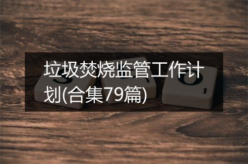 垃圾焚烧监管工作计划(合集79篇)