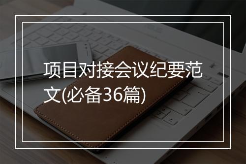 项目对接会议纪要范文(必备36篇)