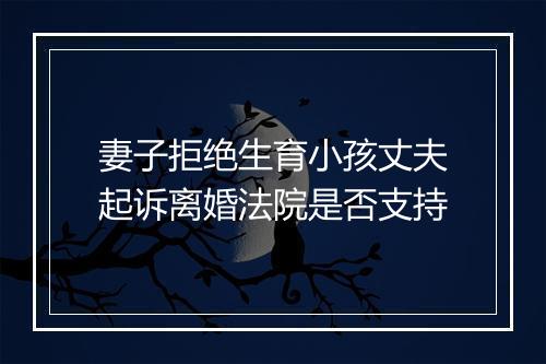 妻子拒绝生育小孩丈夫起诉离婚法院是否支持