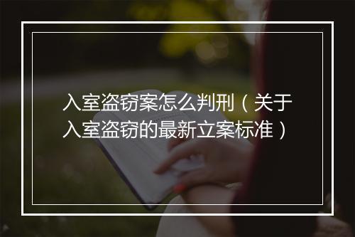 入室盗窃案怎么判刑（关于入室盗窃的最新立案标准）