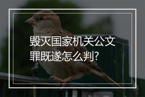 毁灭国家机关公文罪既遂怎么判?