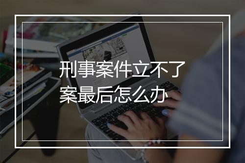 刑事案件立不了案最后怎么办