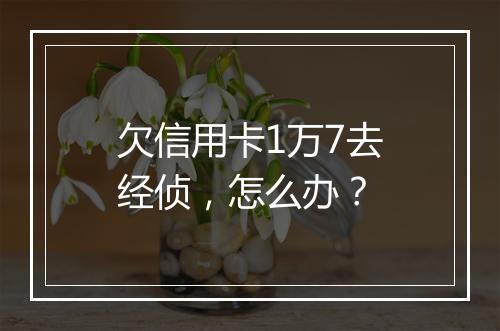 欠信用卡1万7去经侦，怎么办？