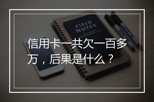 信用卡一共欠一百多万，后果是什么？
