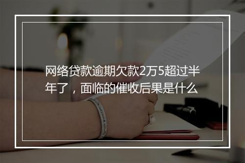 网络贷款逾期欠款2万5超过半年了，面临的催收后果是什么