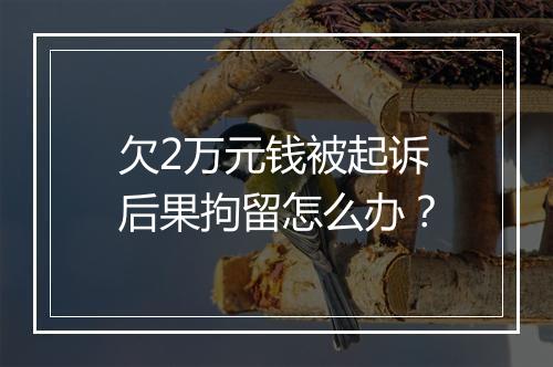 欠2万元钱被起诉后果拘留怎么办？