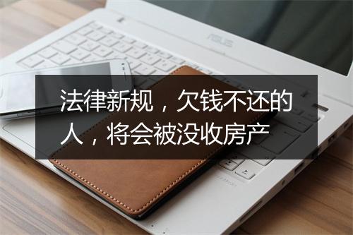法律新规，欠钱不还的人，将会被没收房产