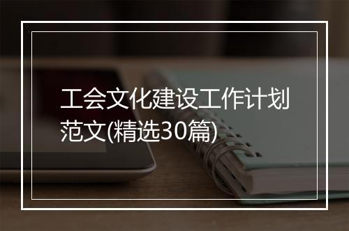 工会文化建设工作计划范文(精选30篇)