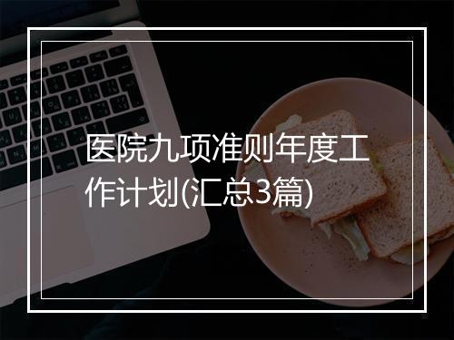 医院九项准则年度工作计划(汇总3篇)