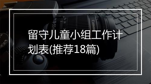 留守儿童小组工作计划表(推荐18篇)