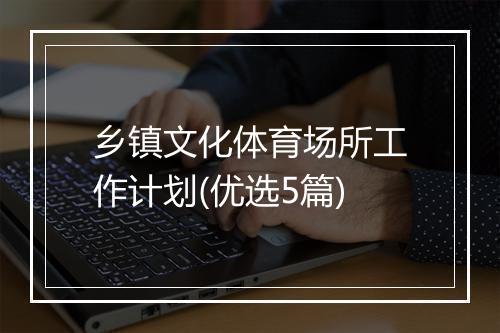 乡镇文化体育场所工作计划(优选5篇)