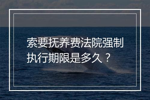 索要抚养费法院强制执行期限是多久？